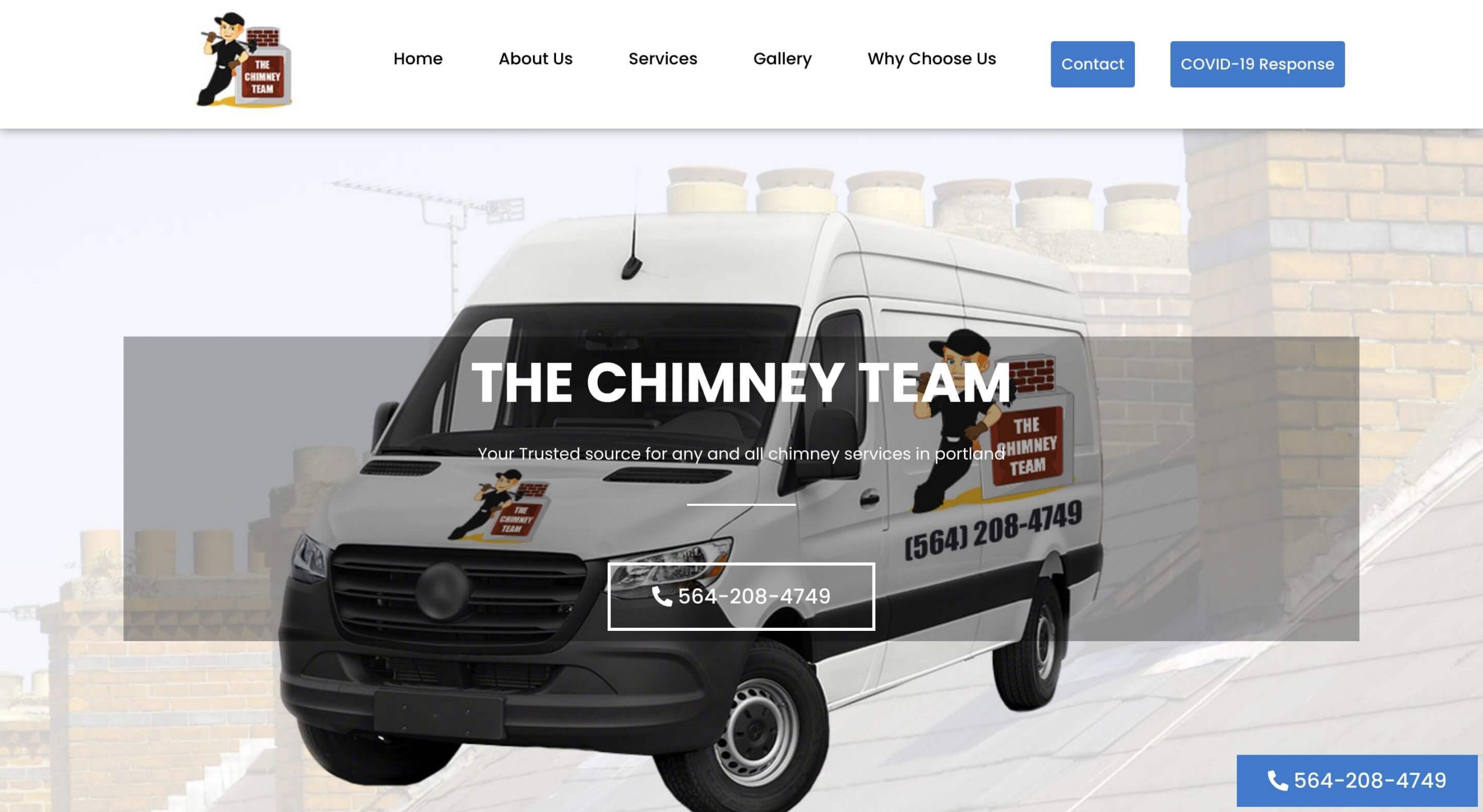 A website of chimney services in Portland, OR