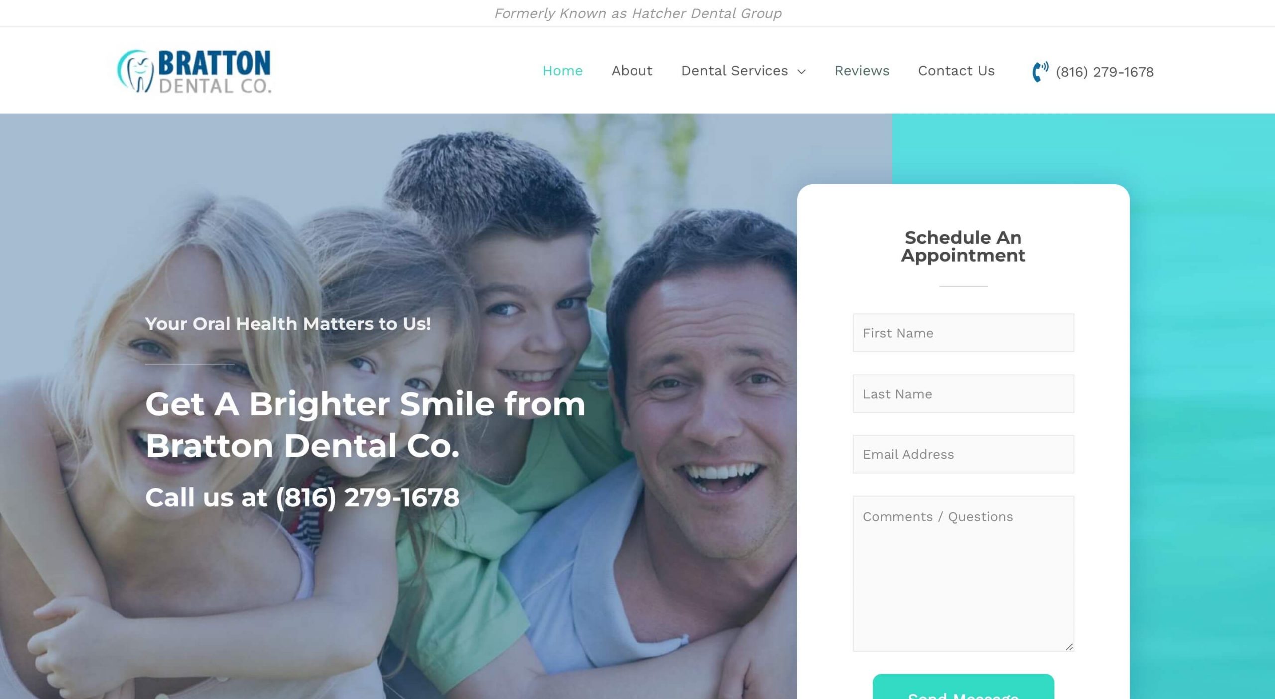 A website for a dental clinic in St. Joseph, MO