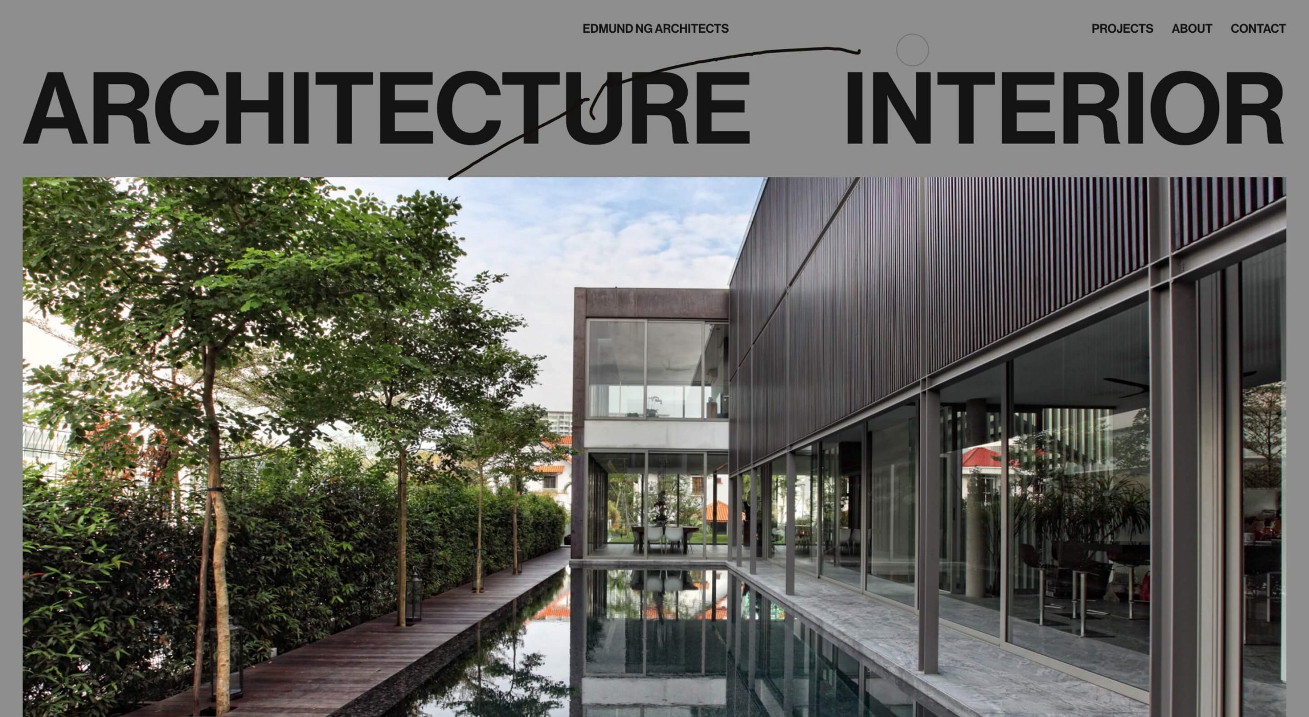 A website for an architecture firm in Singapore