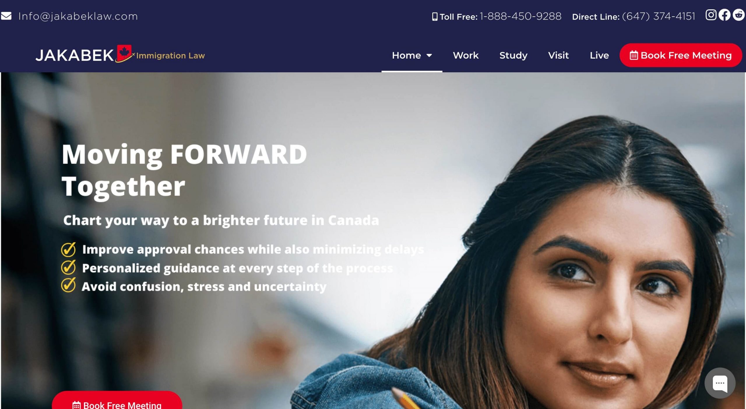 An immigration law firm website in Toronto, ON