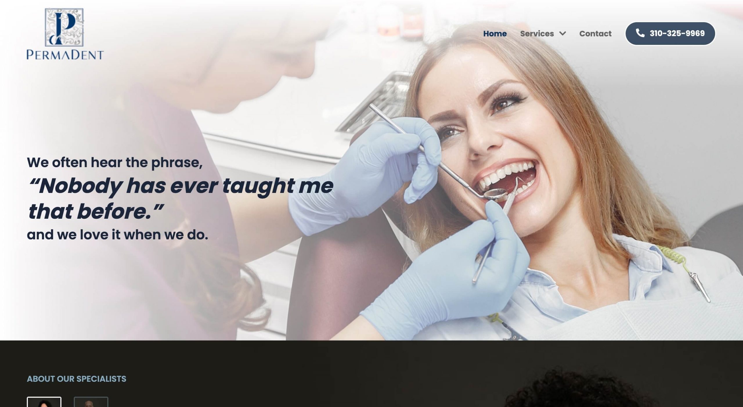 A website for a periodontic clinic in Torrance, CA